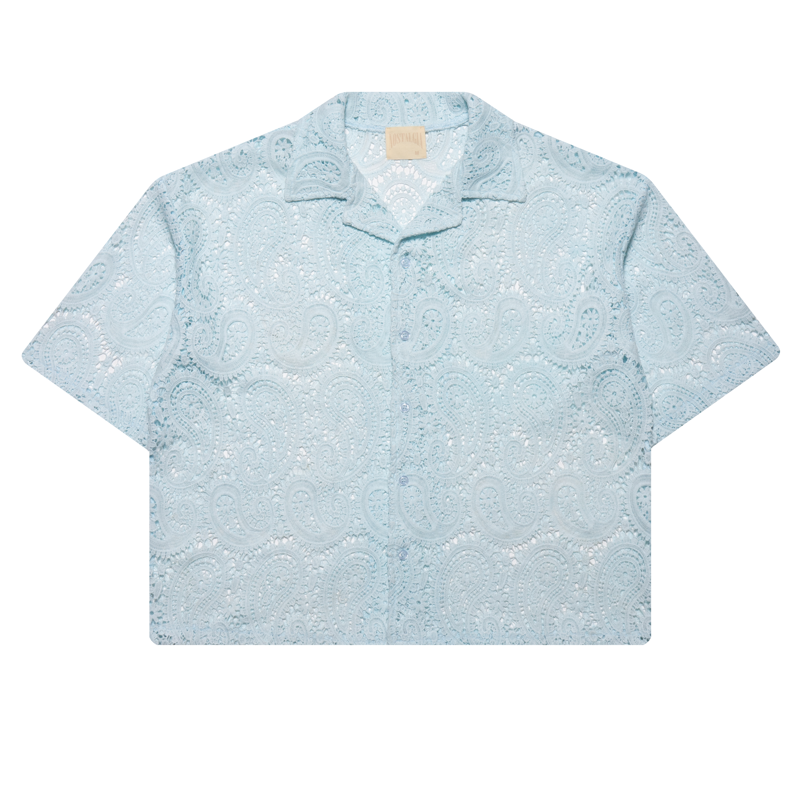 BABY BLUE PAISLEY BUTTON-UP