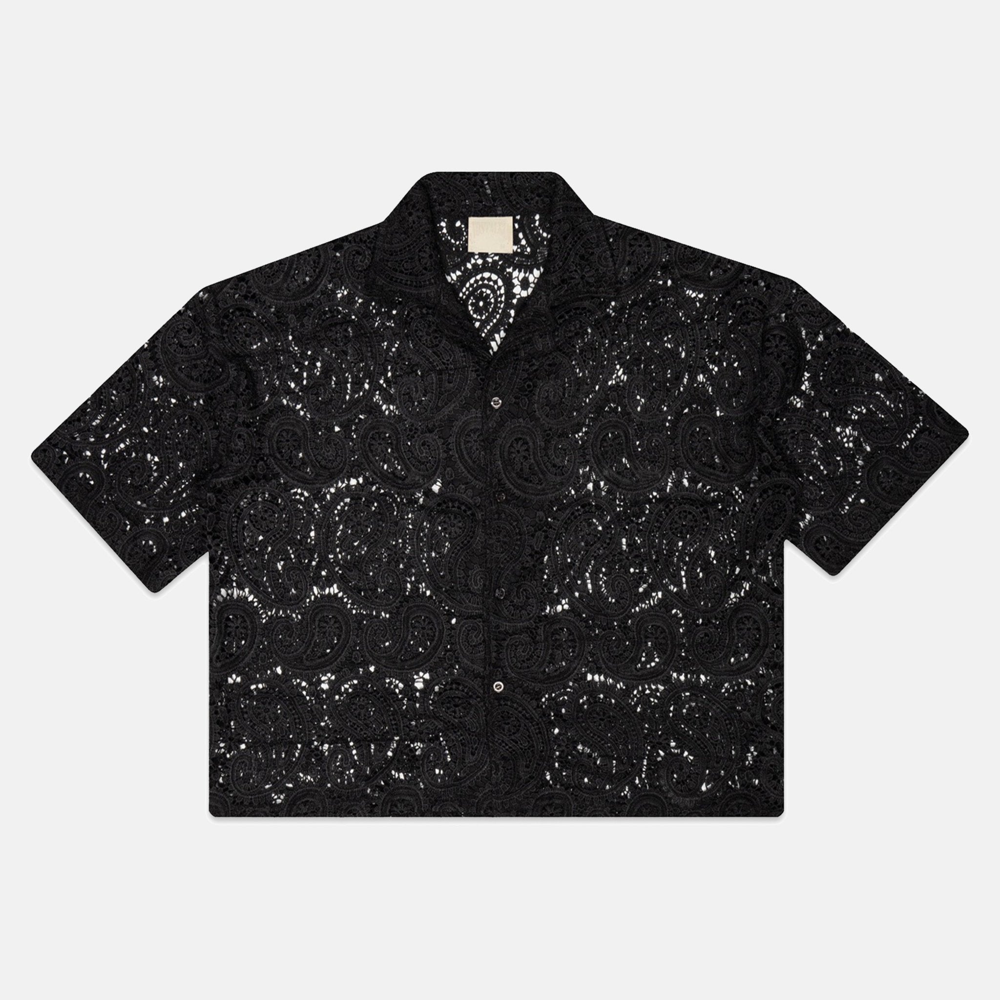 BLACK PAISLEY BUTTON - UP - Nostalgia