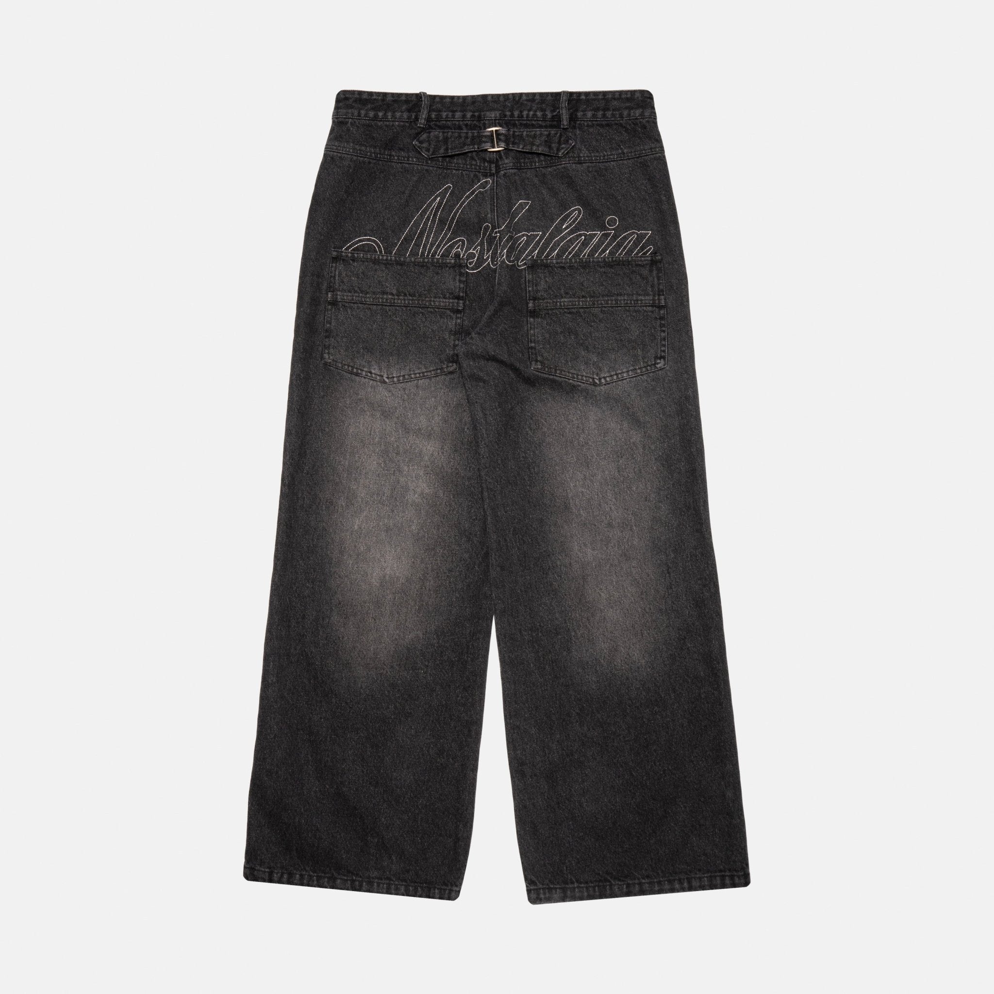 CHARCOAL CHAINSTITCH BAGGY DENIM - Nostalgia
