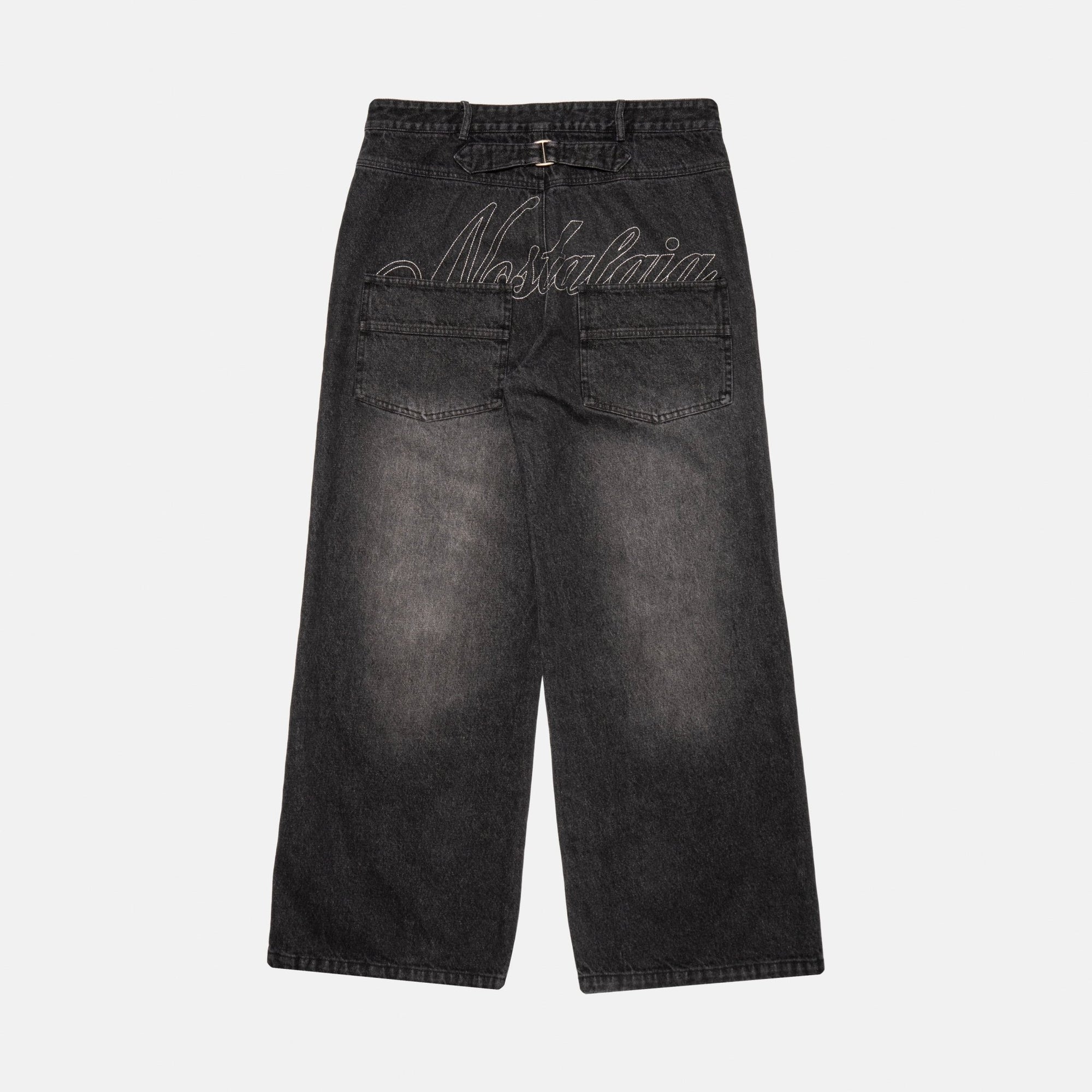 CHARCOAL CHAINSTITCH BAGGY DENIM - Nostalgia
