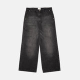 CHARCOAL CHAINSTITCH BAGGY DENIM