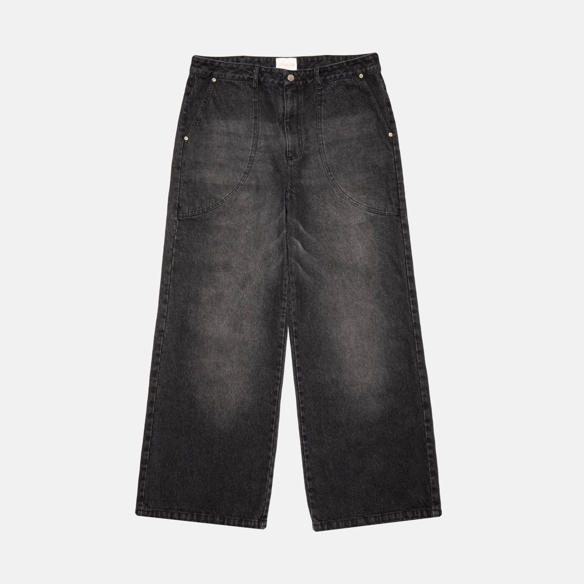 CHARCOAL CHAINSTITCH BAGGY DENIM - Nostalgia