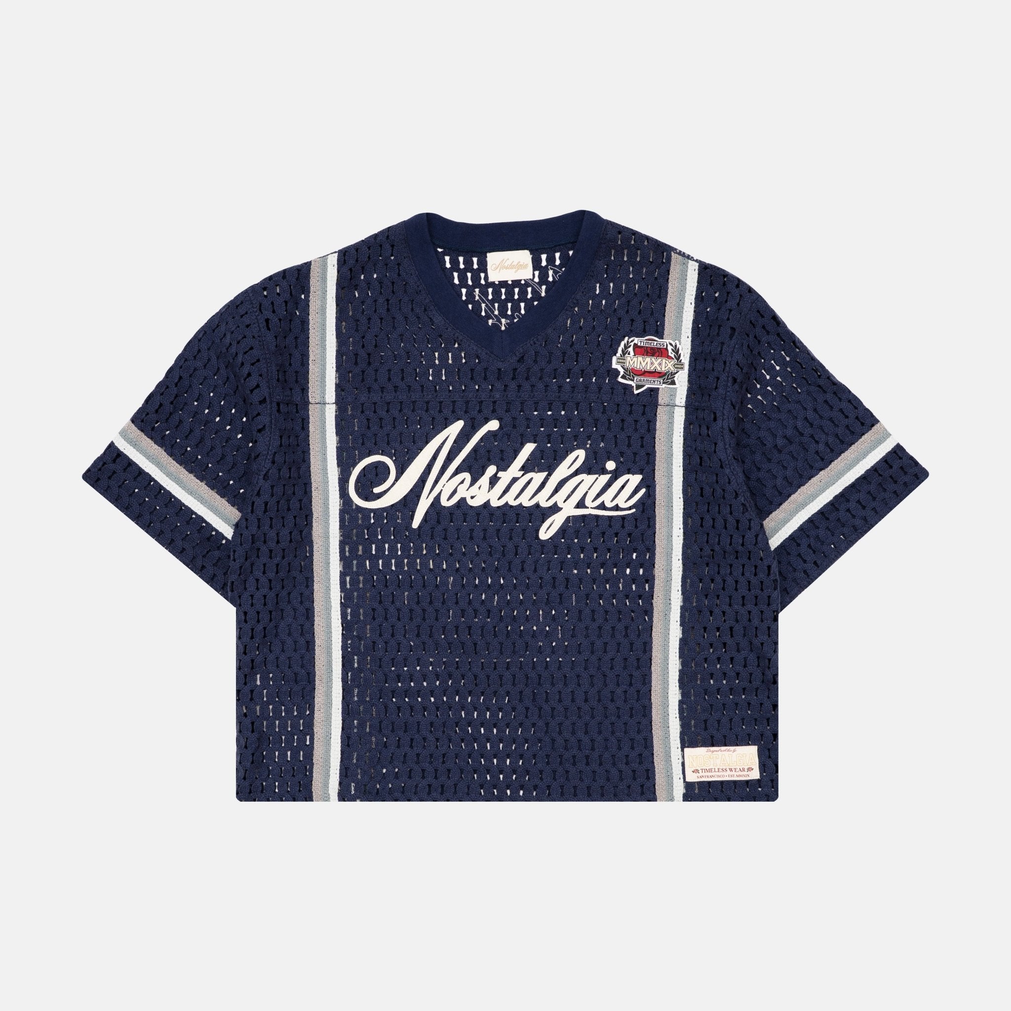 NAVY CROCHET JERSEY - Nostalgia