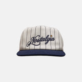 NAVY PINSTRIPE GEMSTONE WOOL CAP - Nostalgia