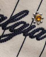 NAVY PINSTRIPE GEMSTONE WOOL CAP - Nostalgia
