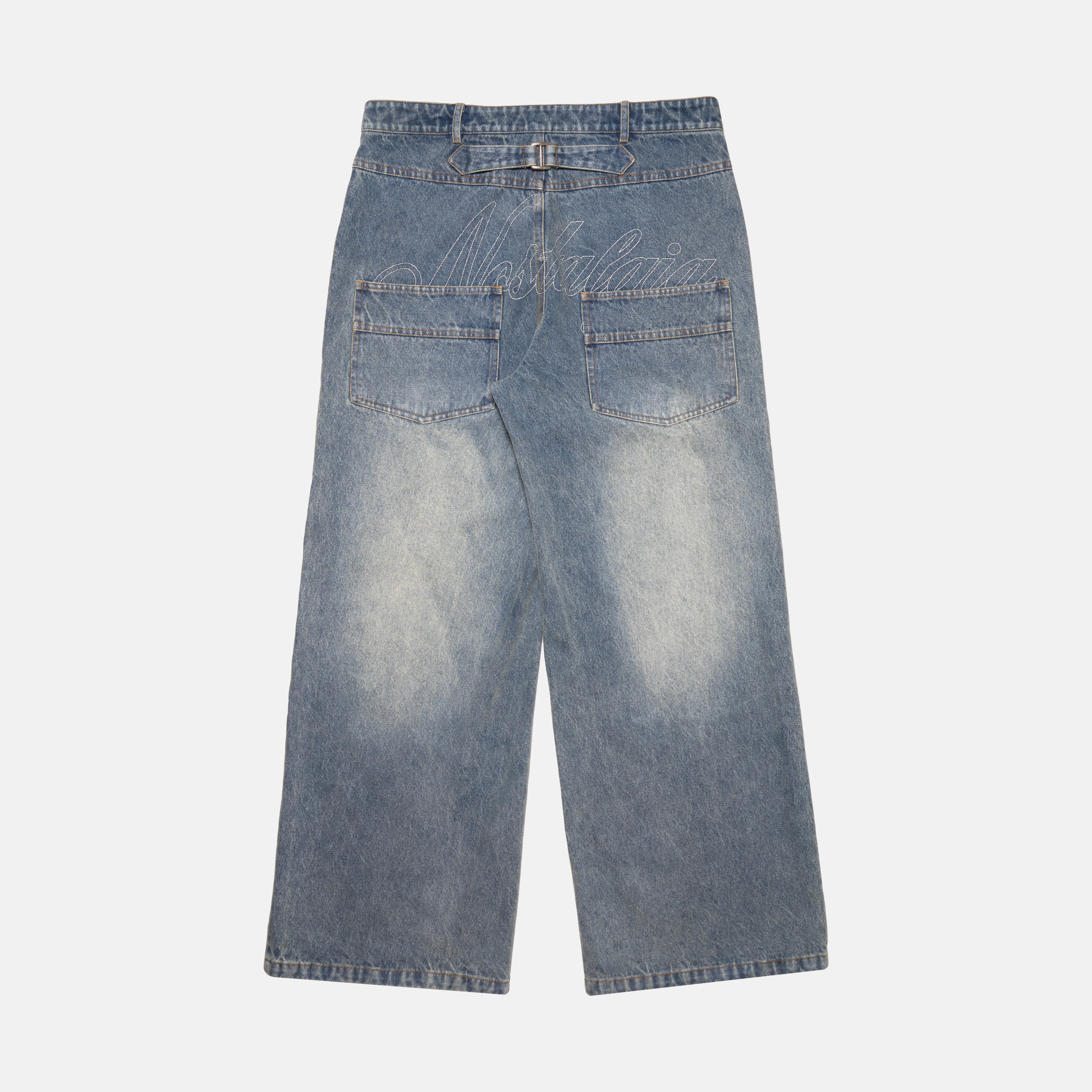 LIGHT WASH CHAINSTITCH BAGGY DENIM