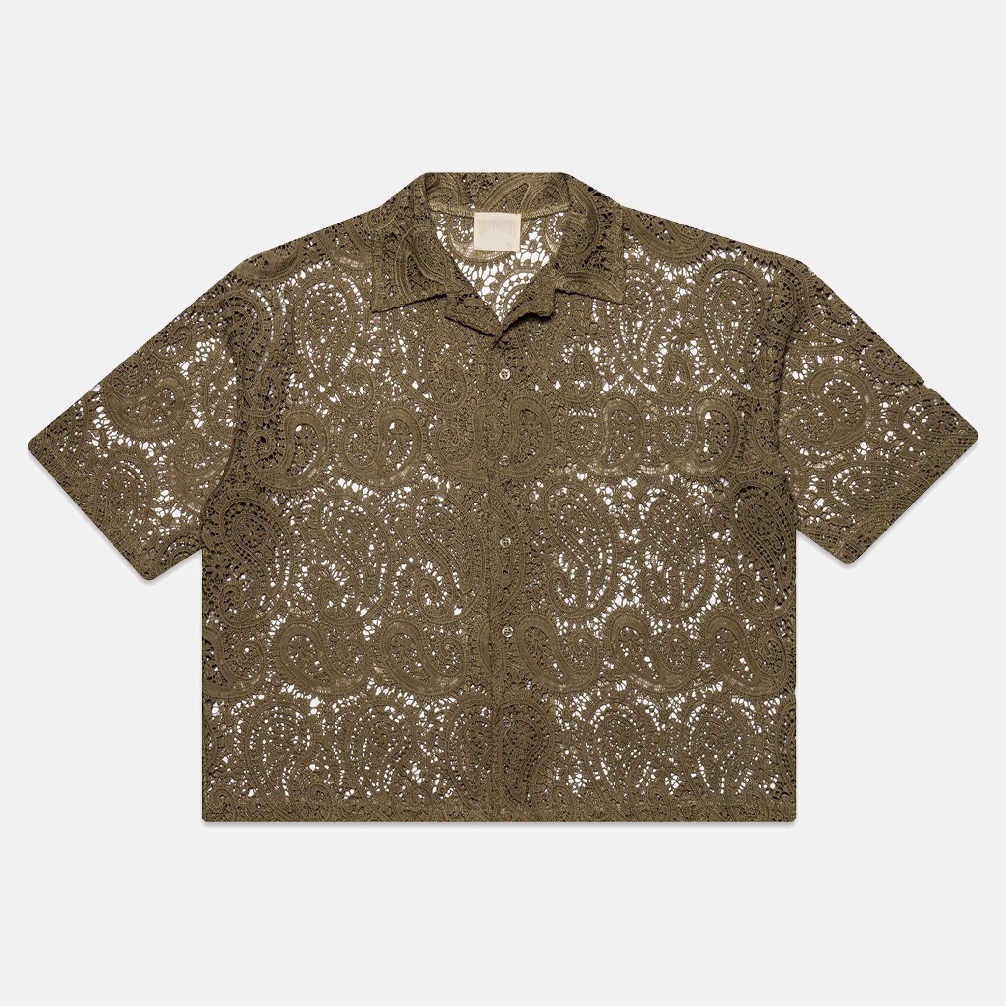 OLIVE PAISLEY BUTTON - UP - Nostalgia