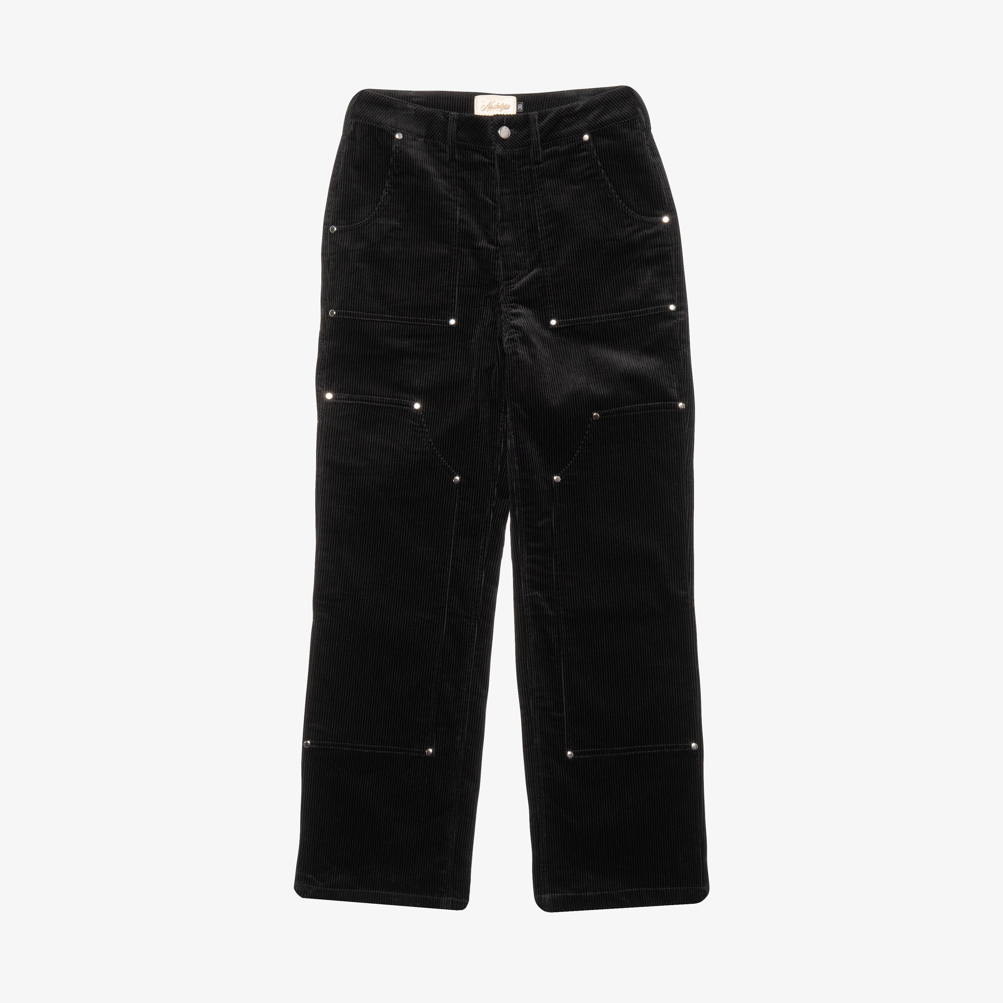 BLACK CORDUROY CARPENTER JEAN