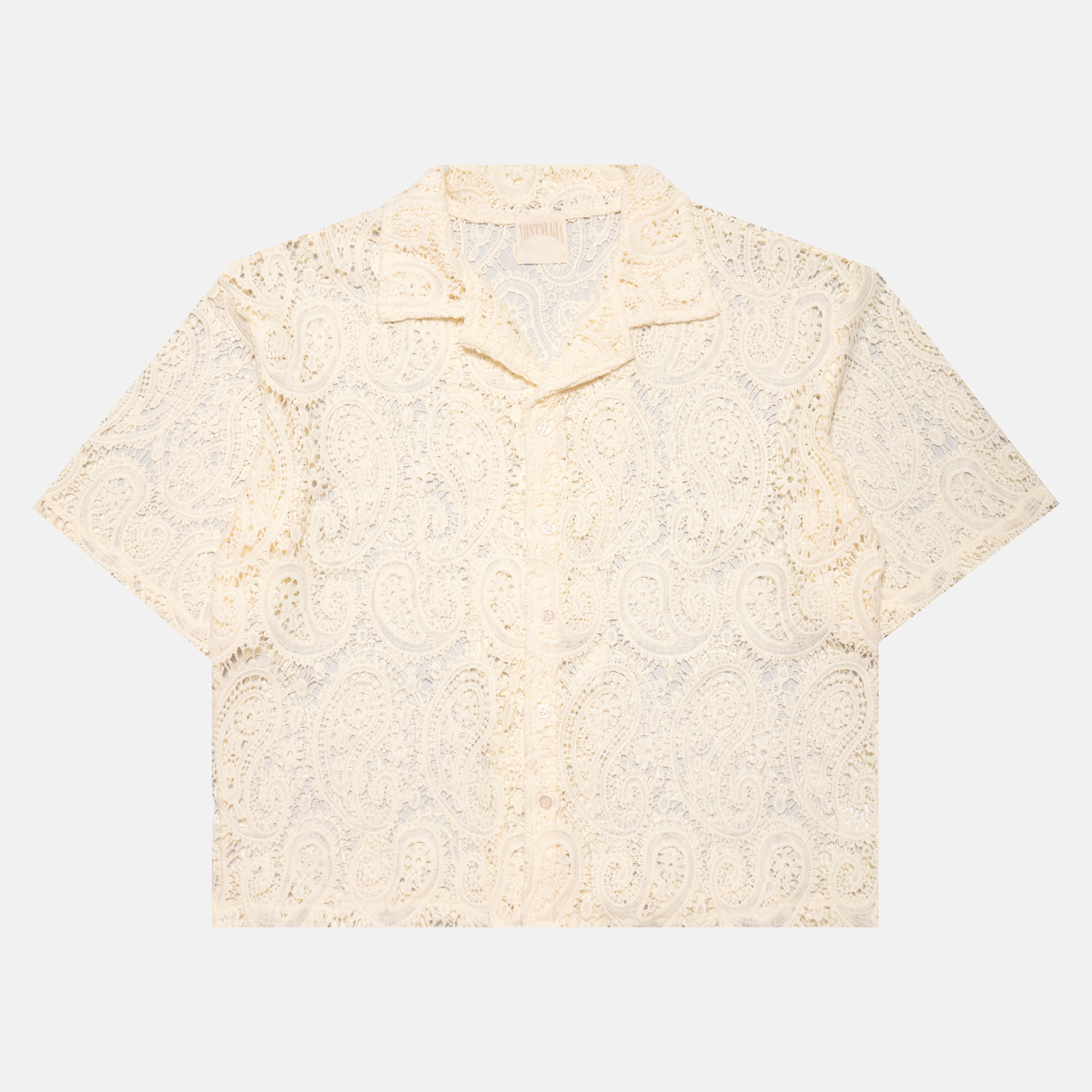 CREAM PAISLEY BUTTON-UP