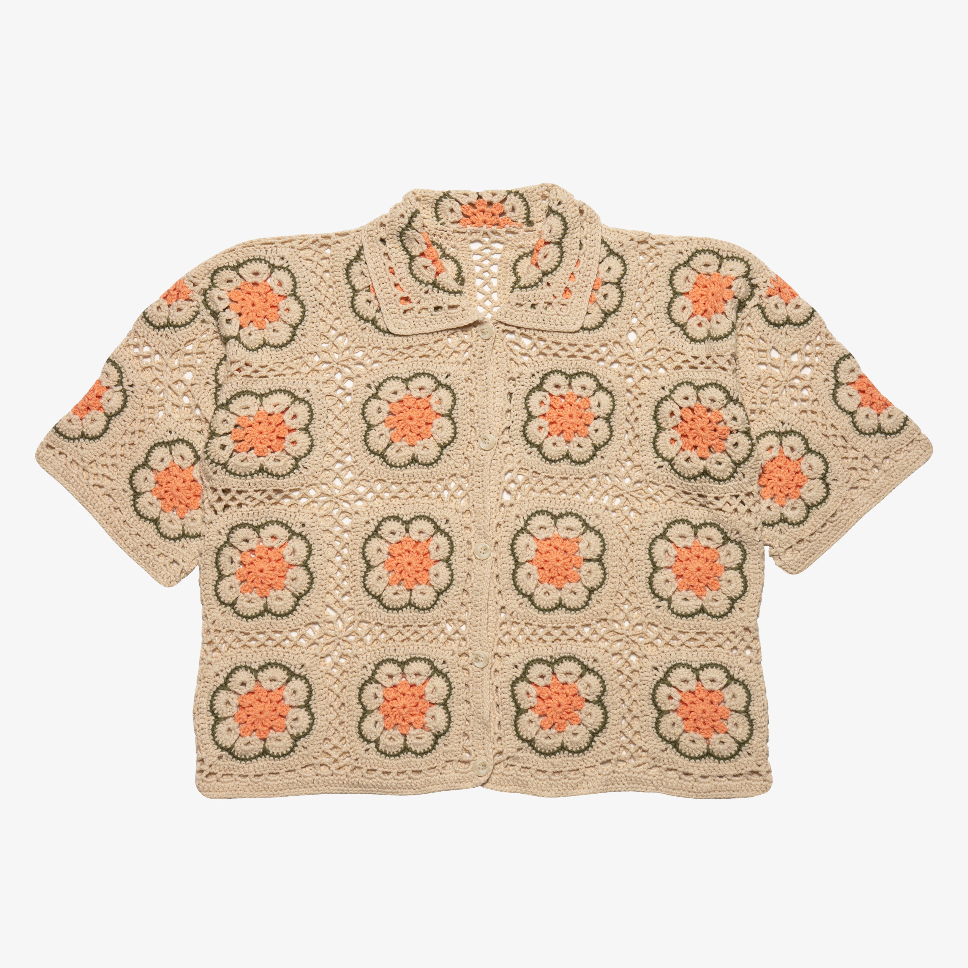 SAND CROCHET BUTTON UP