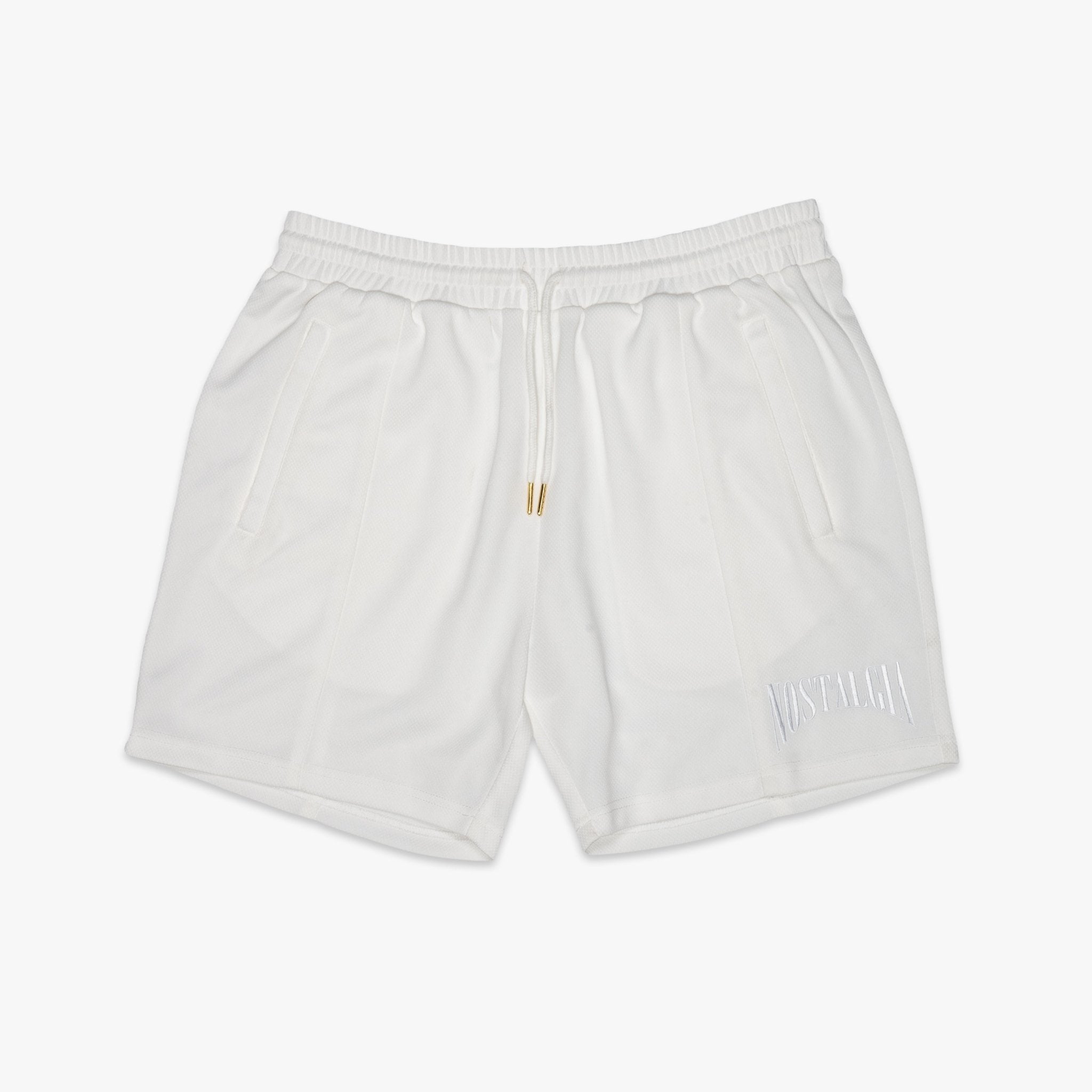 WHITE PLEATED MESH SHORT - Nostalgia